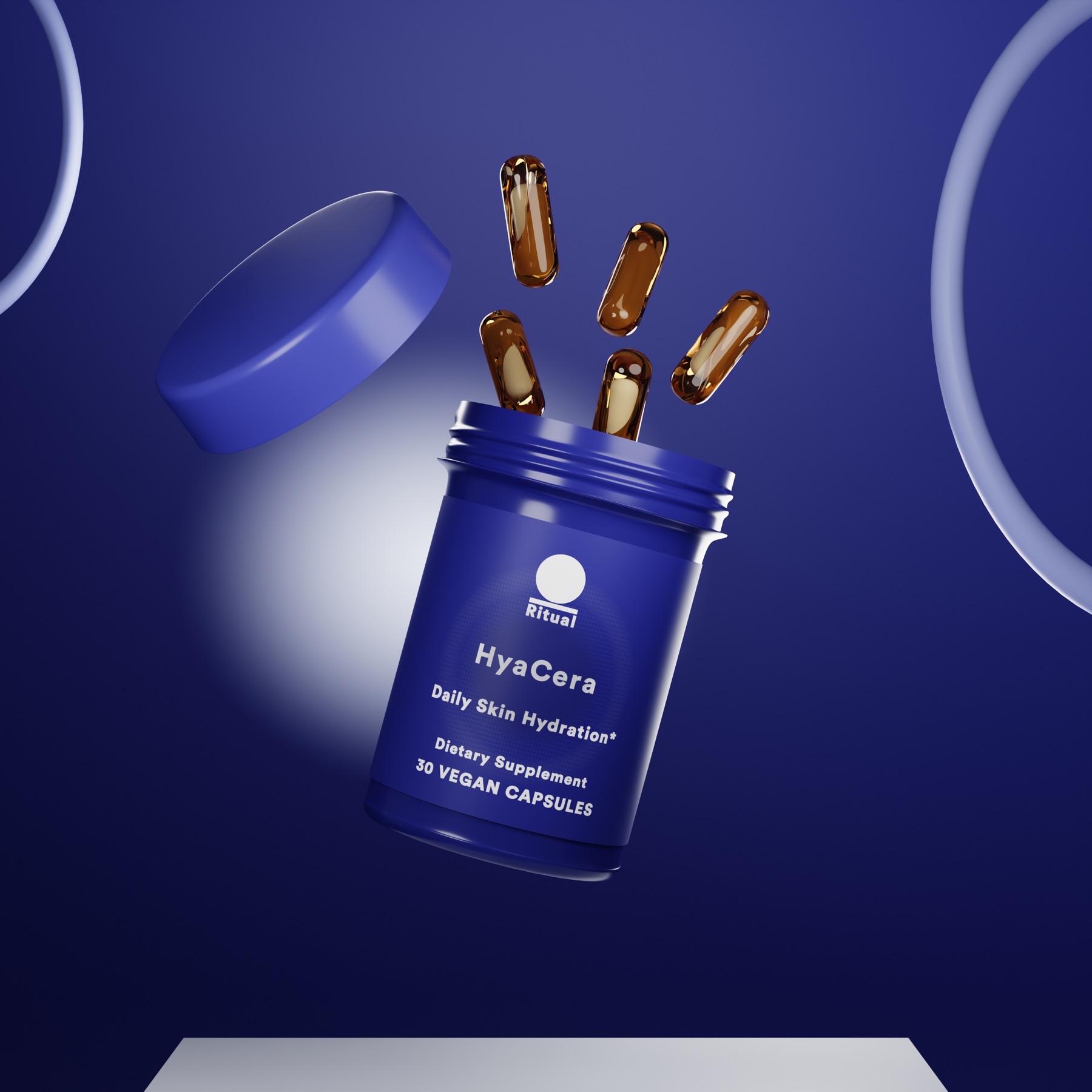 Immagine principale CGI Ritual Hyacera con packaging e capsule